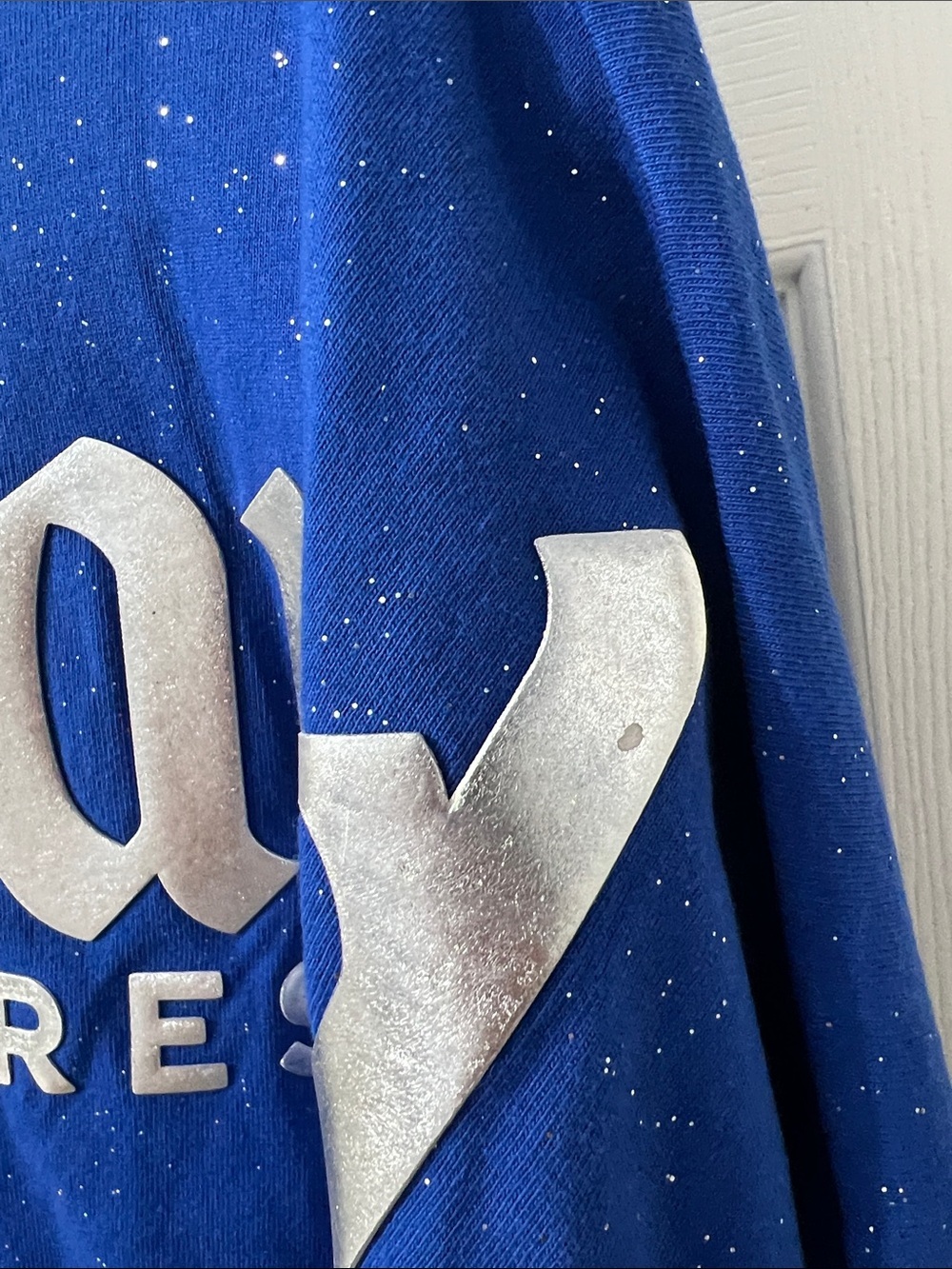 NWT Disney Speckled Royal Blue Spirit Jersey with White Logo Size Medium - Picture 5 of 5